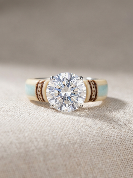 Crystal Antler Ring